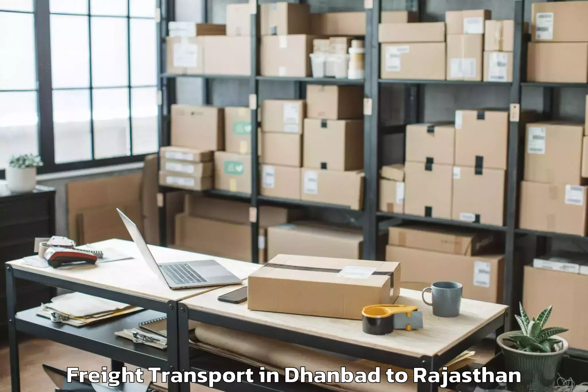 Easy Dhanbad to Piparcity Freight Transport Booking